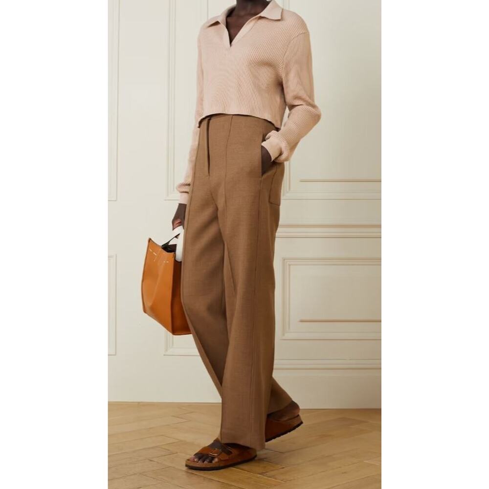 THE RANGE Jumbo Stark Crop Waffle-Knit Polo Top Tee Shirt Net-A-Porter XS $195